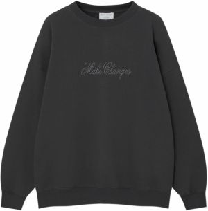 Pull&Bear Mikina  tmavosivá / čierna