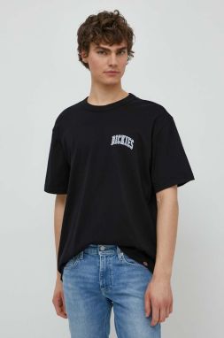 Bavlnené tričko Dickies AITKIN CHEST TEE SS pánske, čierna farba, s potlačou, DK0A4Y8O