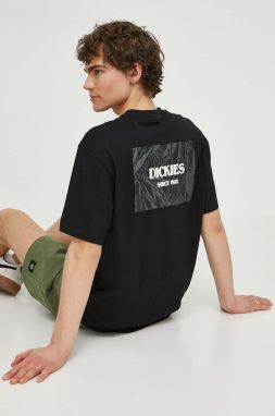 Bavlnené tričko Dickies MAX MEADOWS TEE SS pánske, čierna farba, s potlačou, DK0A4YRL