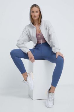 Bavlnená mikina adidas by Stella McCartney dámska, šedá farba, s kapucňou, s potlačou, IT8268