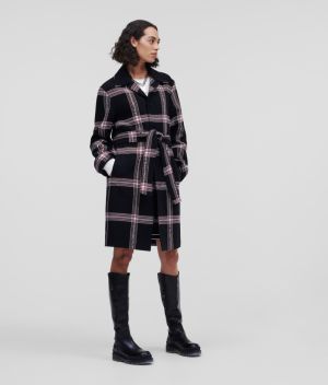 Kabát Karl Lagerfeld Unisex Kl Logo Check Coat