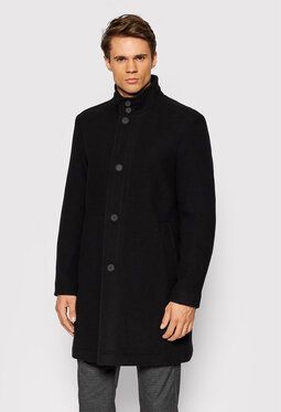 Pierre Cardin Vlnený kabát 73530/000/4923 Čierna Regular Fit