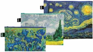 Loqi Vincent van Gogh - The Starry Night, A Wheatfield With Cypresses, Irises Recycled Zip Pocket Set