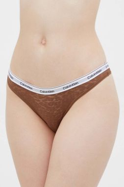 Nohavičky Calvin Klein Underwear hnedá farba