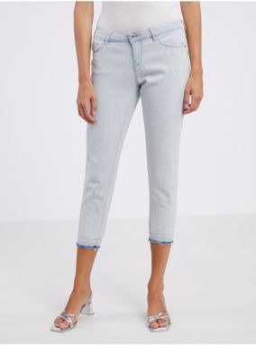 Light blue women's three-quarter slim fit jeans CAMAIEU - Women