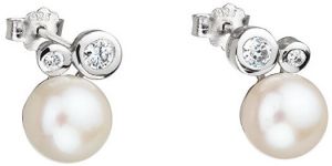 Preciosa Nežné náušnice s riečnou perlou a kryštály kubické zirkónia Mere 5094 00