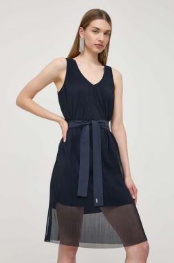 Šaty Armani Exchange tmavomodrá farba, mini, áčkový strih, 3DYA10 YN8QZ,