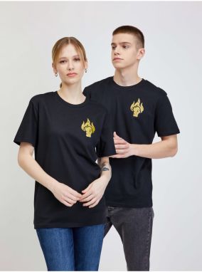 Čierne unisex tričko s potlačou DOBRO. pro Viki