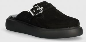 Semišové šľapky Vagabond Shoemakers BLENDA BLENDA dámske, čierna farba, na platforme, 5519-750-20