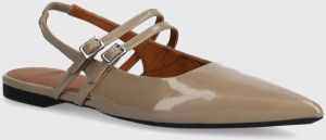 Kožené balerínky Vagabond Shoemakers HERMINE béžová farba, s otvorenou pätou, 5733-260-09