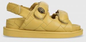 Kožené sandále Kurt Geiger London Orson Puff dámske, béžová farba, 2020643109
