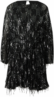 Ibana Kokteilové šaty 'Frosty'  čierna / strieborná