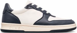 Clae Malone Navy Leather Off-White