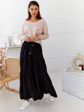 Black flared maxi skirt By o la la