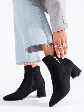 Black suede women's boots Shelvt