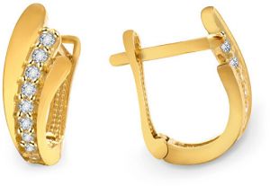 Beneto Exclusive Elegantné zlaté náušnice so zirkónmi AUP0009-G-WH-0245