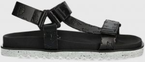 Sandále Surface Project dámske, čierna farba, na platforme