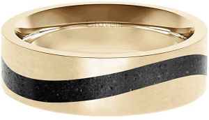 Gravelli Betónový prsteň Curve zlatá / antracitová GJRWYGA113 50 mm