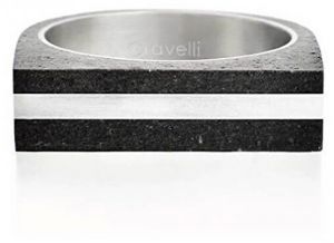 Gravelli Betónový prsteň antracitový Stamp Steel GJRUSSA004 50 mm