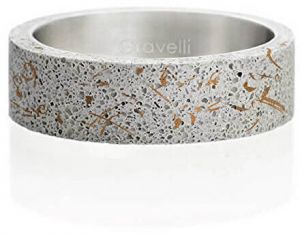 Gravelli Moderné betónový prsteň Simple Fragments Edition medená / sivá GJRUFCG001 50 mm