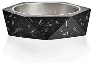 Gravelli Štýlový betónový prsteň Cubist Fragments Edition oceľová / antracitová GJRUFSA005 50 mm