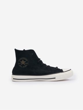 Black Women's Leather Ankle Sneakers Converse Chuck Taylor All Sta - Ladies