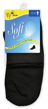 Soft Pánske ponožky so zdravotným lemom stredné - čierne 39 - 42