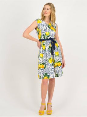 Yellow-White patterned dress Blutsgeschwister - Women