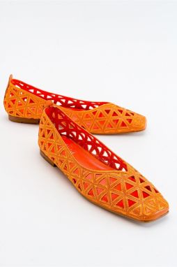 LuviShoes Bonne Women's Orange Flat Shoes