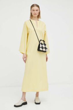 Bavlnené šaty By Malene Birger žltá farba, maxi, oversize