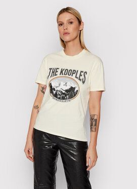 The Kooples Tričko Print FTSC23030K Žltá Regular Fit