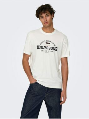 White Men's T-Shirt ONLY & SONS Lenny Life - Men