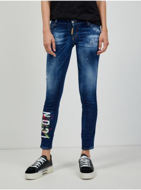 Slim fit pre ženy DSQUARED2 - tmavomodrá