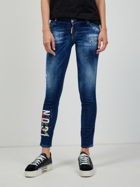 Slim fit pre ženy DSQUARED2 - tmavomodrá