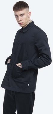 Bavlnená košeľa Wood Wood Fabian 12035303.5227-BLACK, pánska, čierna farba, regular, s klasickým golierom