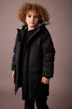 DEFACTO Boy Hooded Plush Lining Jacket