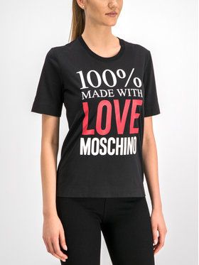 LOVE MOSCHINO Tričko W4F151IM3517 Čierna Regular Fit