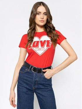 LOVE MOSCHINO Tričko W4F7357E 1698 Červená Regular Fit