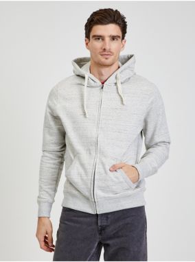Light Grey Men's Zipped Sweatshirt Blend - Men