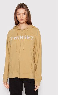 TWINSET Mikina 221TP2160 Béžová Loose Fit