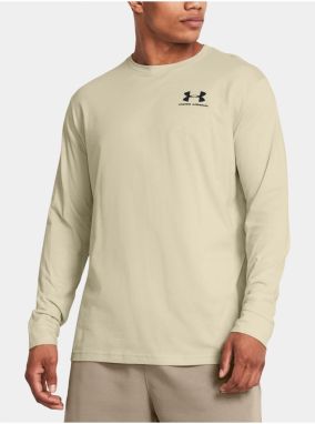 Svetlo hnedé športové tričko Under Armour UA SPORTSTYLE LEFT CHEST LS