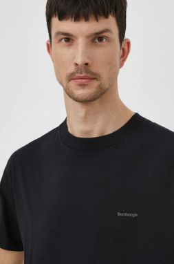 Bavlnené tričko Bomboogie pánsky, čierna farba, jednofarebný, TM8515TJIN4