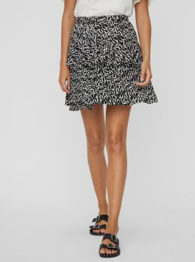 AWARE by VERO MODA Black patterned skirt VERO MODA Hanna - Women