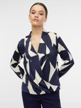 Orsay Cream-Blue Women's Patterned Satin Blouse - Women