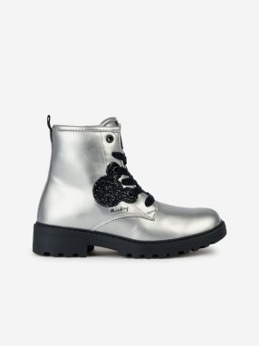 Girls' ankle boots in silver color Geox Casey - Girls