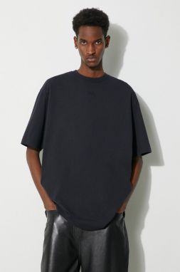 Bavlnené tričko A-COLD-WALL* Essential T-Shirt pánske, čierna farba, s nášivkou, ACWMTS177