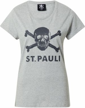 FC St. Pauli Tričko 'Totenkopf'  antracitová / sivá melírovaná