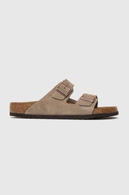 Semišové šľapky Birkenstock Arizona 51461.TAUP-TAUPE, pánske, šedá farba