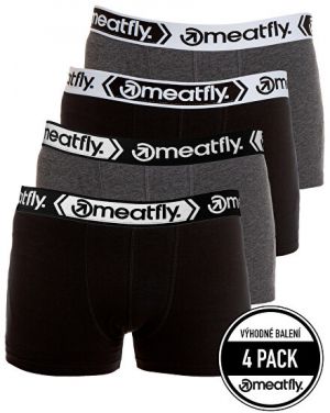 Meatfly 4 PACK - pánske boxerky Balboa Boxer shorts Black/Grey Heather L