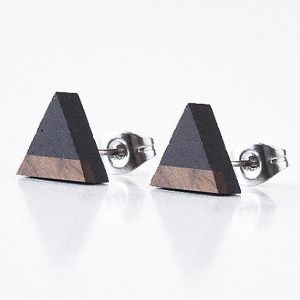 Náušnice Triangle Wood – antracit